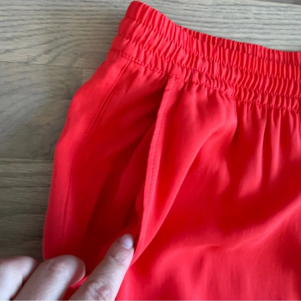 Zara Flowy Red Drawstring Pants Viscose/ Lyocell XL - Picture 9 of 11